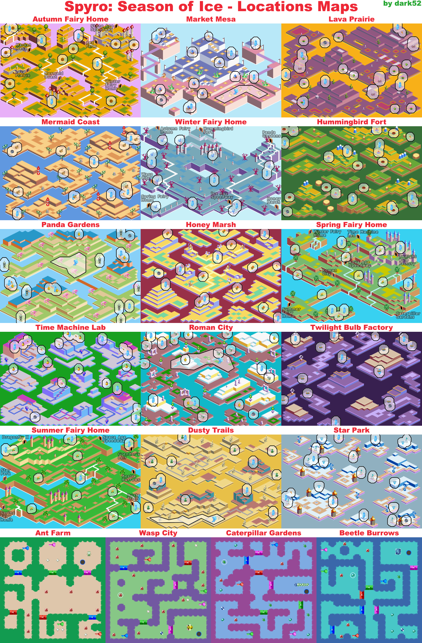 Spyro: Season of Ice Level Maps